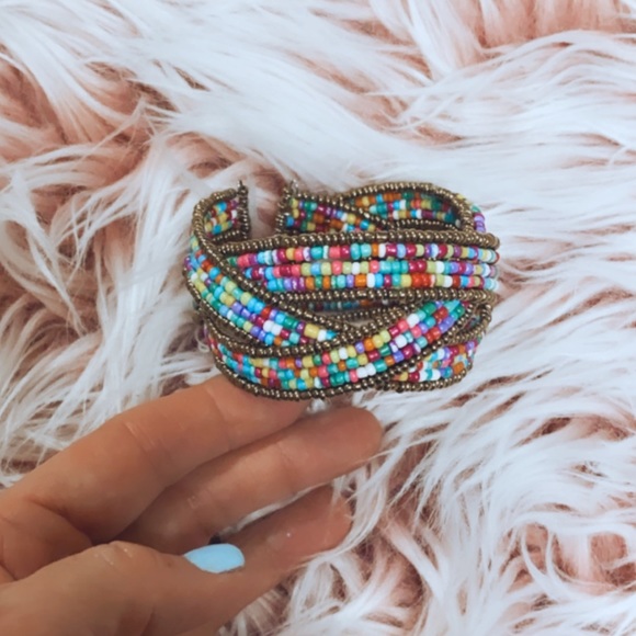 Multi colored Beaded Wrap Bracelet - Picture 2 of 4